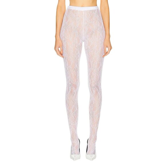 WARDROBE.NYC Accessories - WARDROBE.NYC Lace Tights in Off White New Womens Nylons Pantyhose